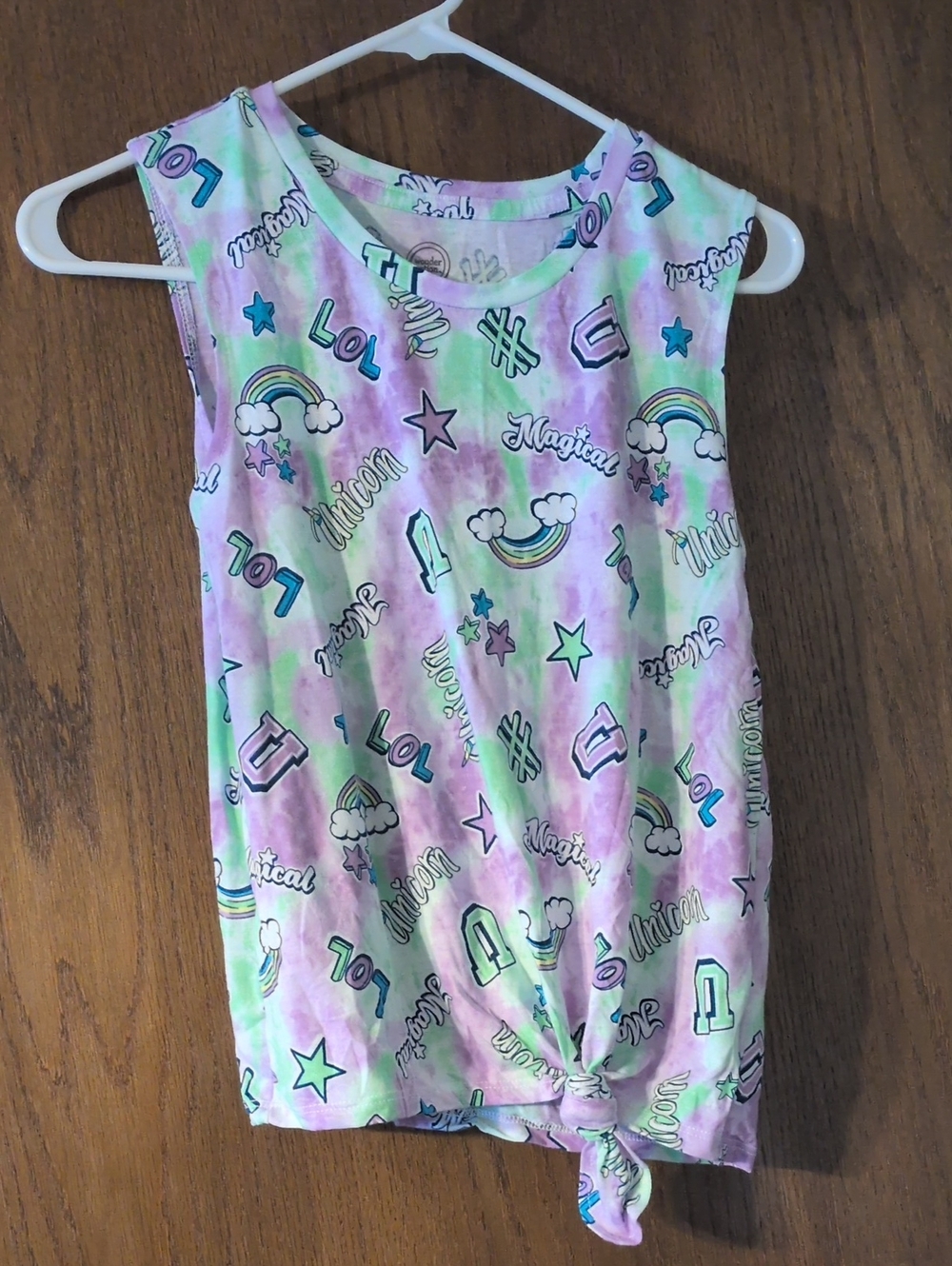 wonder nation Girls' Tie-Front Tank Top in Pink, Green, Purple